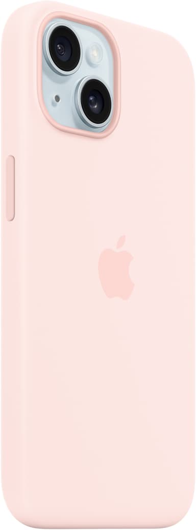 iPhone 15 silikonfodral med MagSafe (ljusrosa)