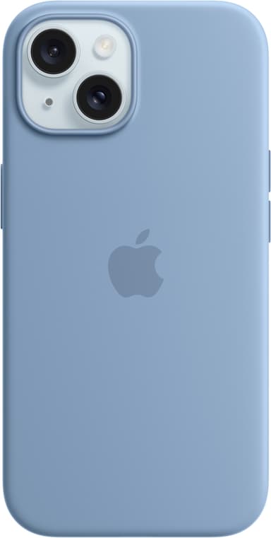iPhone 15 silikonfodral med MagSafe (Winter Blue)
