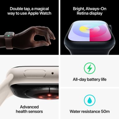 Apple Watch S9 45mm GPS+CEL (Silver SS/Storm Blue sportband) S/M