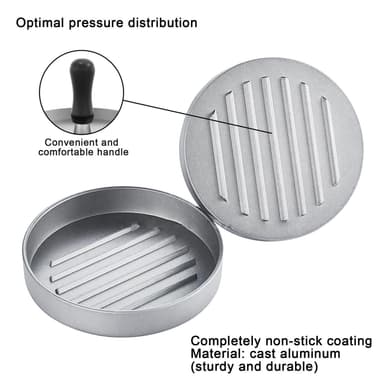 Press för hamburgare med 11,5 cm diameter (grå)