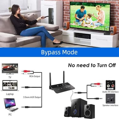 NÖRDIC Bluetooth 5.2 trådlös sändare och mottagre DAC Qualcomm aptX Adaptive aptX HD 3.5mm AUX RCA