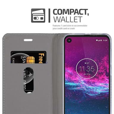 Motorola ONE ACTION Plånboksfodral Skal (Grå)