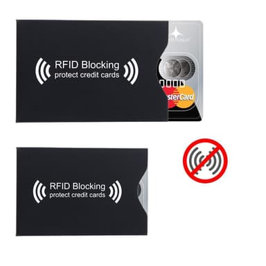 10x RFID-blockerande Skyddsfodral Kreditkorts (svart)