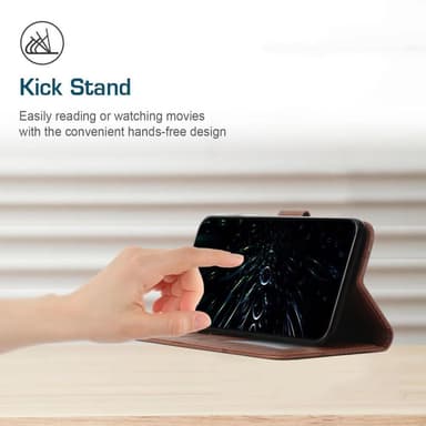 SKALO iPhone 15 Pro Embossed Triangle Plånboksfodral - Brun