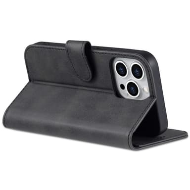 SKALO iPhone 15 Pro AZNS Plånboksfodral - Svart