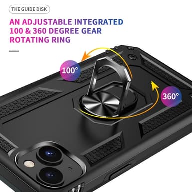 SKALO iPhone 15 Plus Armor Hybrid Metallring skal - Svart