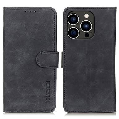 SKALO iPhone 15 Pro KHAZNEH Plånboksfodral i PU-Läder - Svart