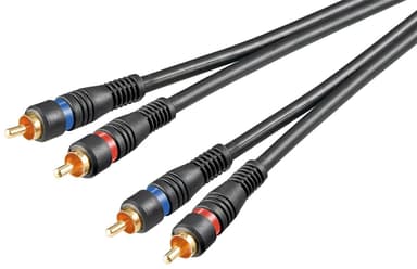 Goobay Stereoanslutningskabel 2x RCA, dubbelt skärmad