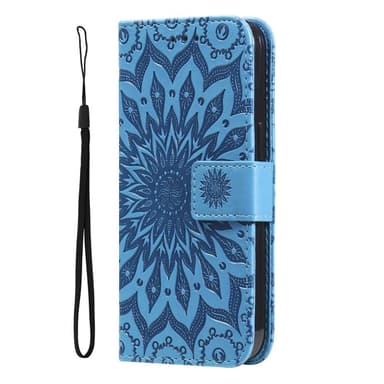 SKALO iPhone 15 Pro Max Mandala Plånboksfodral - Blå