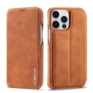 SKALO iPhone 15 Pro LC.IMEEKE Plånboksfodral i PU-Läder - Brun