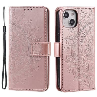 SKALO iPhone 15 Mandala Plånboksfodral - Roséguld