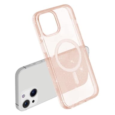 SKALO iPhone 15 Glitter Magnetring TPU Skal - Guld