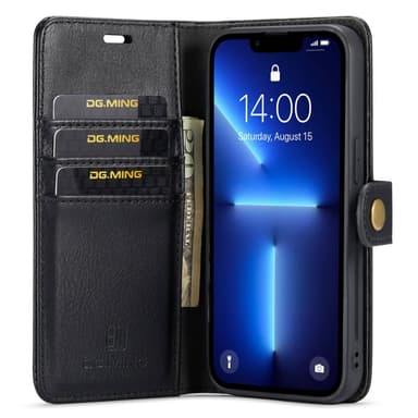 DG MING iPhone 15 Pro Max 2-i-1 Magnet Plånboksfodral - Svart