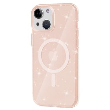 SKALO iPhone 15 Glitter Magnetring TPU Skal - Guld