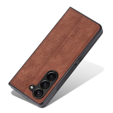 SKALO Samsung Z Fold5 AZNS PU-Läder Skal - Brun
