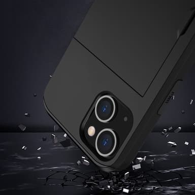 SKALO iPhone 15 Plus Armor Skal Korthållare - Svart