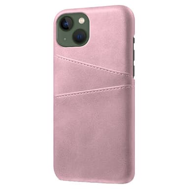 SKALO iPhone 15 PU-Läder Korthållare Skal - Roséguld