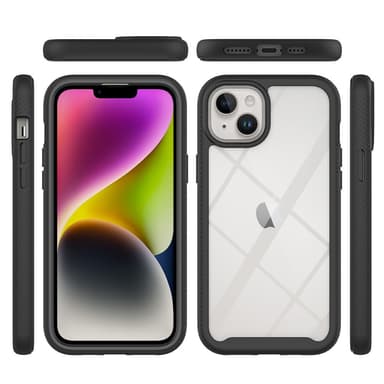 SKALO iPhone 15 Plus Shockproof Clear Hybrid Skal - Svart