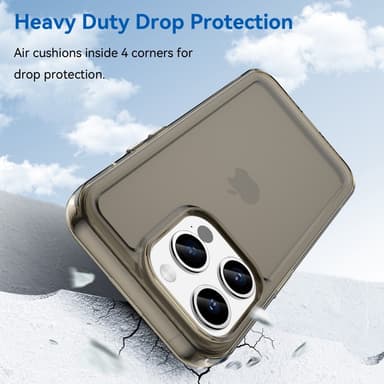 SKALO iPhone 15 Pro Transparent TPU Metalknappar Skal - Grå
