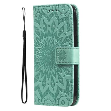 SKALO iPhone 15 Pro Max Mandala Plånboksfodral - Grön