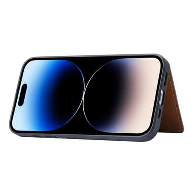 SKALO iPhone 15 PU Läder Skal med Plånbok - Brun
