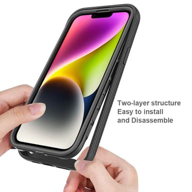 SKALO iPhone 15 Plus Shockproof Clear Hybrid Skal - Svart
