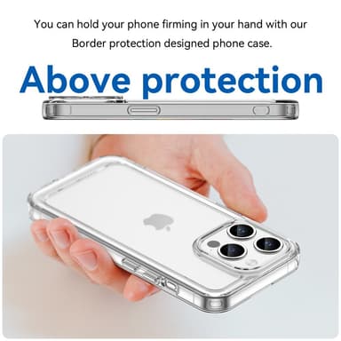 SKALO iPhone 15 Pro Transparent TPU Metalknappar Skal - Transparent