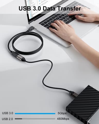 NÖRDIC USB 3.0 type A förlängningskabel 2m