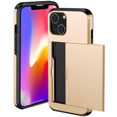 SKALO iPhone 15 Plus Armor Skal Korthållare - Guld