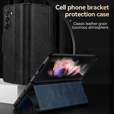 SKALO Samsung Z Fold5 SULADA PU-Läder Fold Fodral - Svart