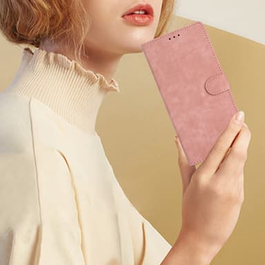 SKALO iPhone 15 Pro Max Plånboksfodral i PU-Läder - Roséguld