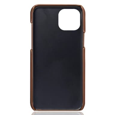 SKALO iPhone 15 PU-Läder Korthållare Skal - Brun
