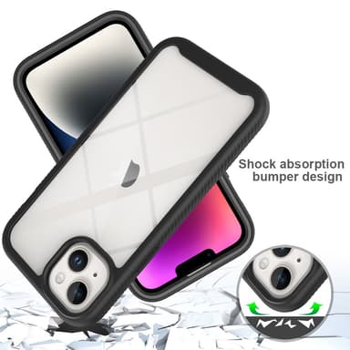 SKALO iPhone 15 Plus Shockproof Clear Hybrid Skal - Svart