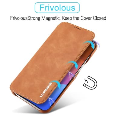 SKALO iPhone 15 Pro LC.IMEEKE Plånboksfodral i PU-Läder - Brun