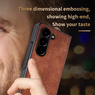 SKALO Samsung Z Fold5 AZNS PU-Läder Skal - Svart