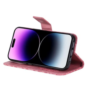 SKALO iPhone 15 Pro Max Mandala Plånboksfodral - Rosa