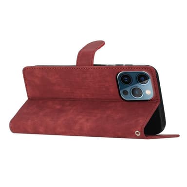 SKALO iPhone 15 Pro Max Plånboksfodral i PU-Läder - Röd