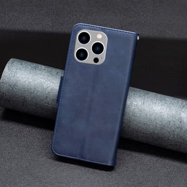 SKALO iPhone 15 Pro Max Plånboksfodral i PU-Läder - Blå