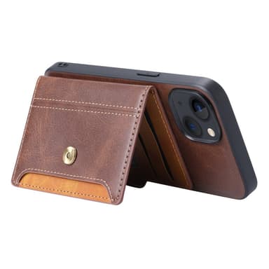 SKALO iPhone 15 PU Läder Skal med Plånbok - Brun