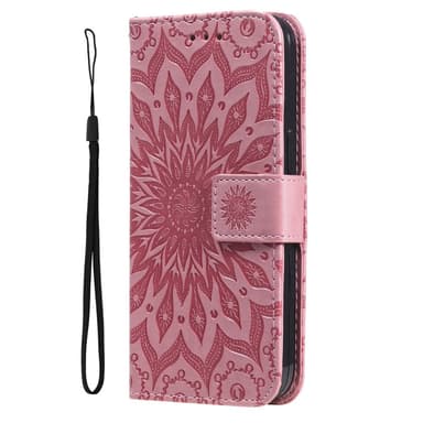 SKALO iPhone 15 Pro Max Mandala Plånboksfodral - Rosa