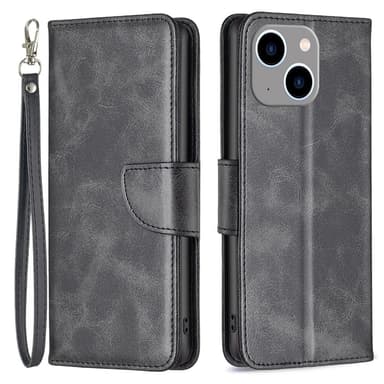 SKALO iPhone 15 Plus Plånboksfodral i PU-Läder - Svart