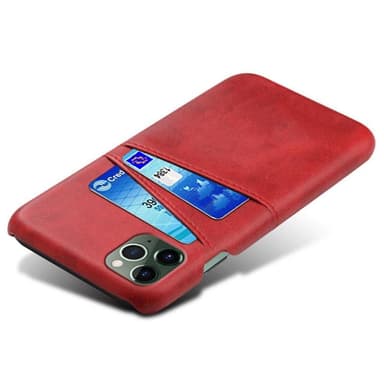 SKALO iPhone 15 PU-Läder Korthållare Skal - Röd