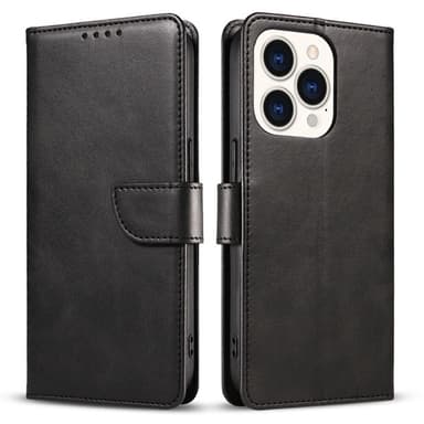SKALO iPhone 15 Plus Premium Plånboksfodral - Svart