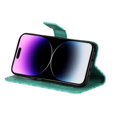 SKALO iPhone 15 Pro Max Mandala Plånboksfodral - Grön