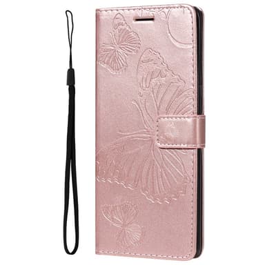 SKALO iPhone 15 Plus Mandala Butterfly Plånboksfodral - Roséguld