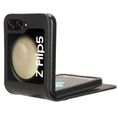 SKALO Samsung Z Flip5 PU-Läder Korthållare Skal - Svart