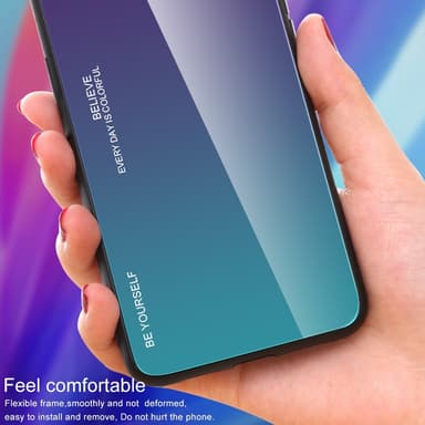 SKALO iPhone 15 Plus Gradient Härdat Glas TPU-skal - Rosa-Lila
