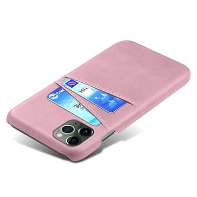SKALO iPhone 15 PU-Läder Korthållare Skal - Roséguld