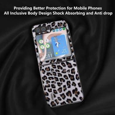 SKALO Samsung Z Flip5 ABEEL Leopard Skal - Silver