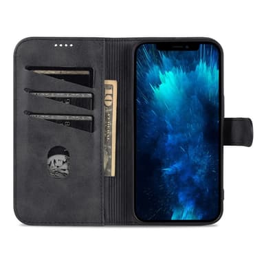 SKALO iPhone 15 Pro AZNS Plånboksfodral - Svart